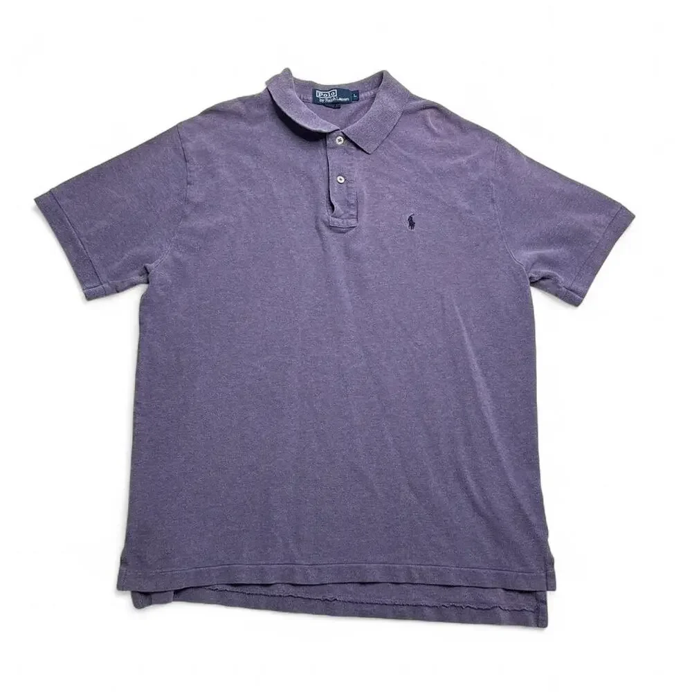 Polo Ralph Lauren Purple Cotton Polo Shirt Size Large